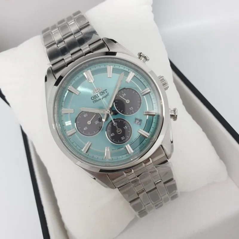 Orient Contemporary Solar Quartz Ice Blue Panda Men's Watch- RA-TX0304L